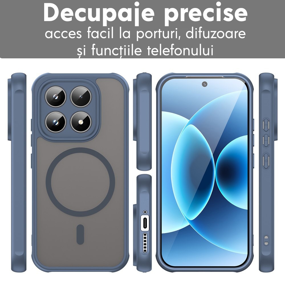 Husa pentru Xiaomi 17 Daden® HaloFrost, MagSafe, Antisoc, Calitate Premium, Albastru deschis