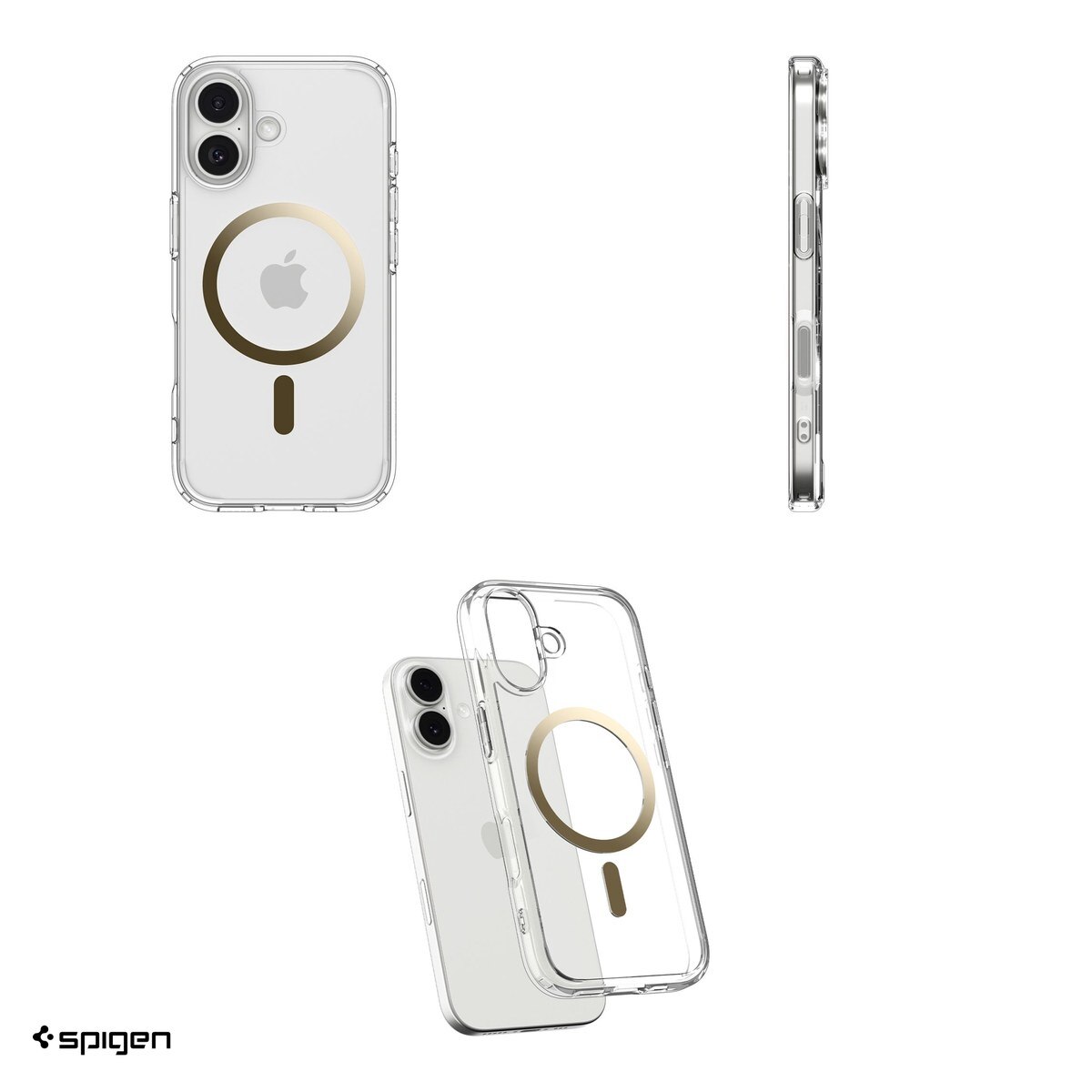 Husa Spigen Ultra Hybrid Mag pentru iPhone 17, Carcasa magnetica, Auriu