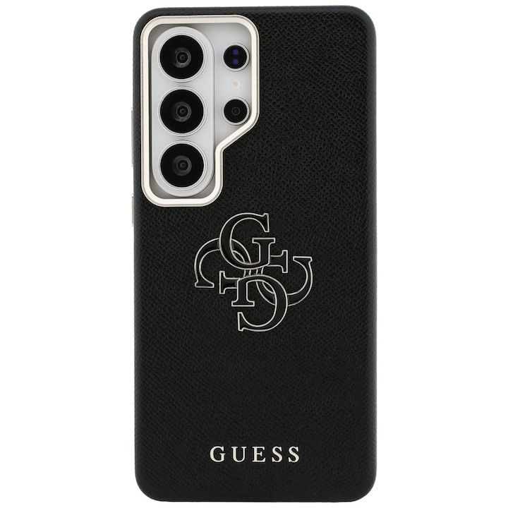 Husa Guess Grained Big 4G Metal Logo compatibila cu Samsung Galaxy S26 Ultra, Negru