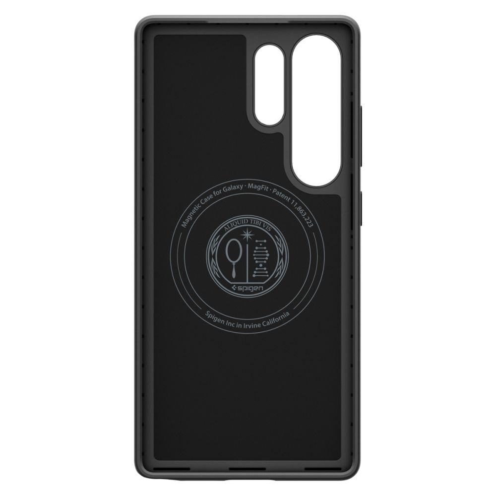 Etui Spigen pentru Samsung Galaxy S25 Ultra, Thin Fit Mag, negru, set cu sticla securizata 9H