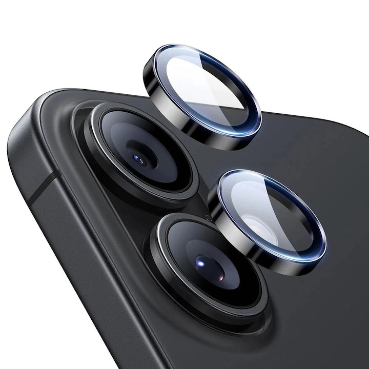 Folie Camera pentru iPhone 16 / iPhone 16 Plus / iPhone 17 (set 2) - ESR Armorite Camera Lens Protectors - Black