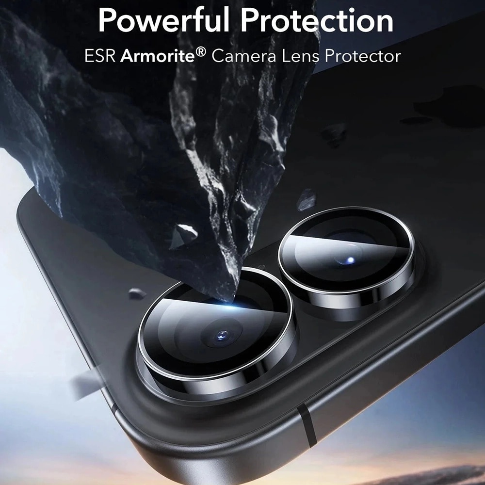 Folie Camera pentru iPhone 16 / iPhone 16 Plus / iPhone 17 (set 2) - ESR Armorite Camera Lens Protectors - Black
