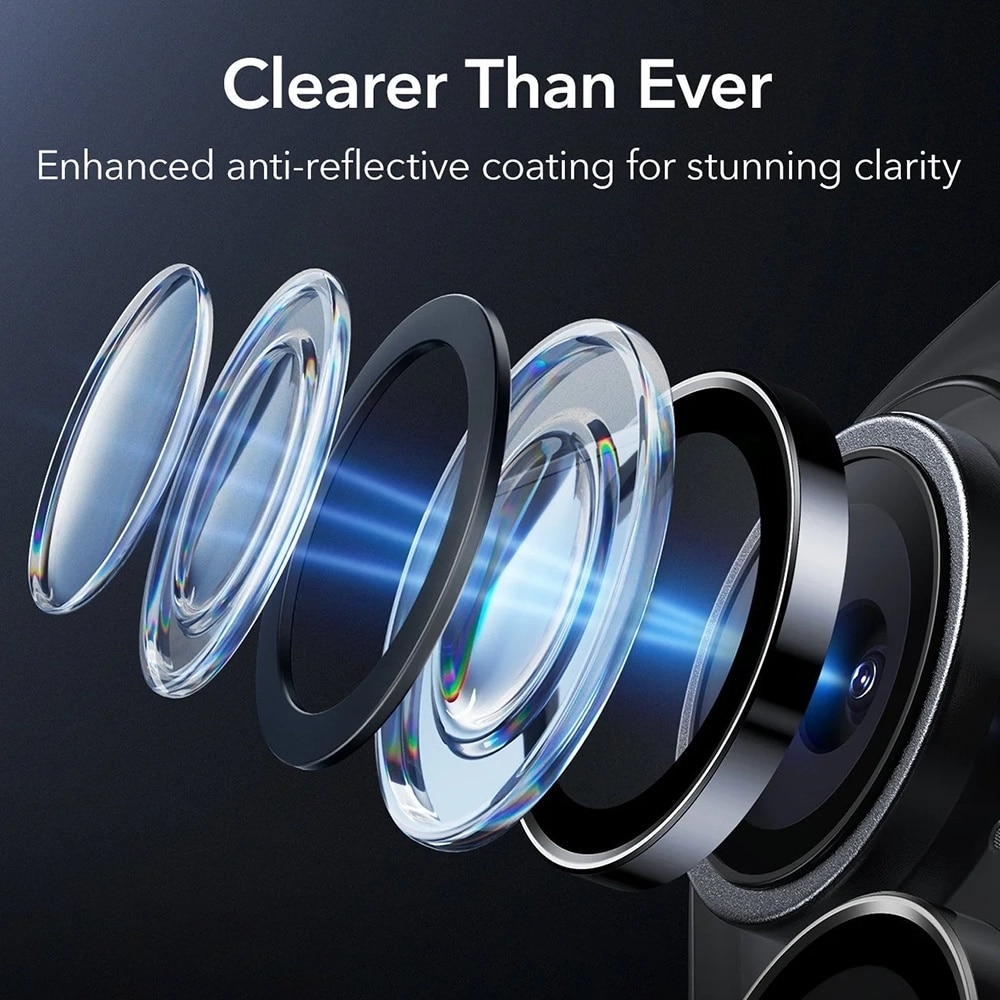 Folie Camera pentru iPhone 16 / iPhone 16 Plus / iPhone 17 (set 2) - ESR Armorite Camera Lens Protectors - Black