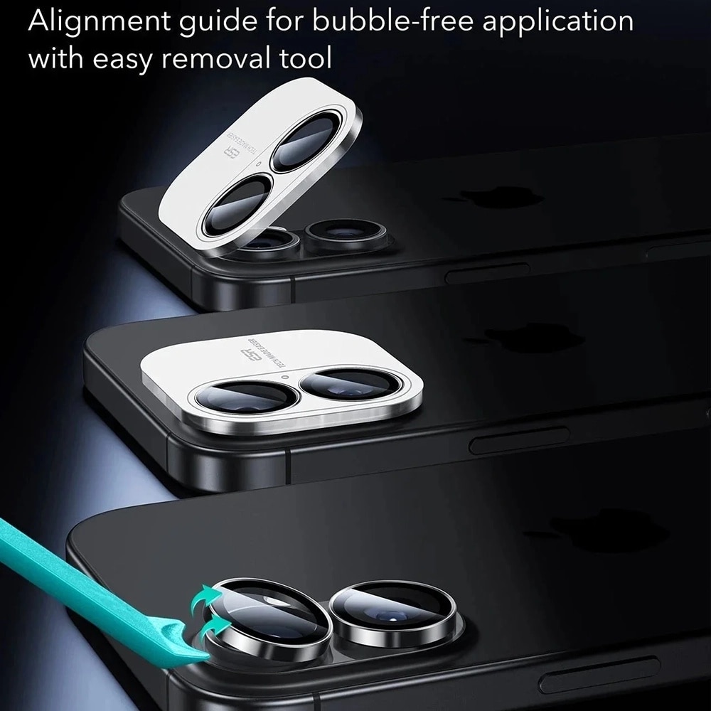 Folie Camera pentru iPhone 16 / iPhone 16 Plus / iPhone 17 (set 2) - ESR Armorite Camera Lens Protectors - Black