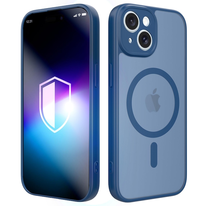 Husa telefon 3mk Misty MagCase albastru 14, 2mm, compatibil MagSafe
