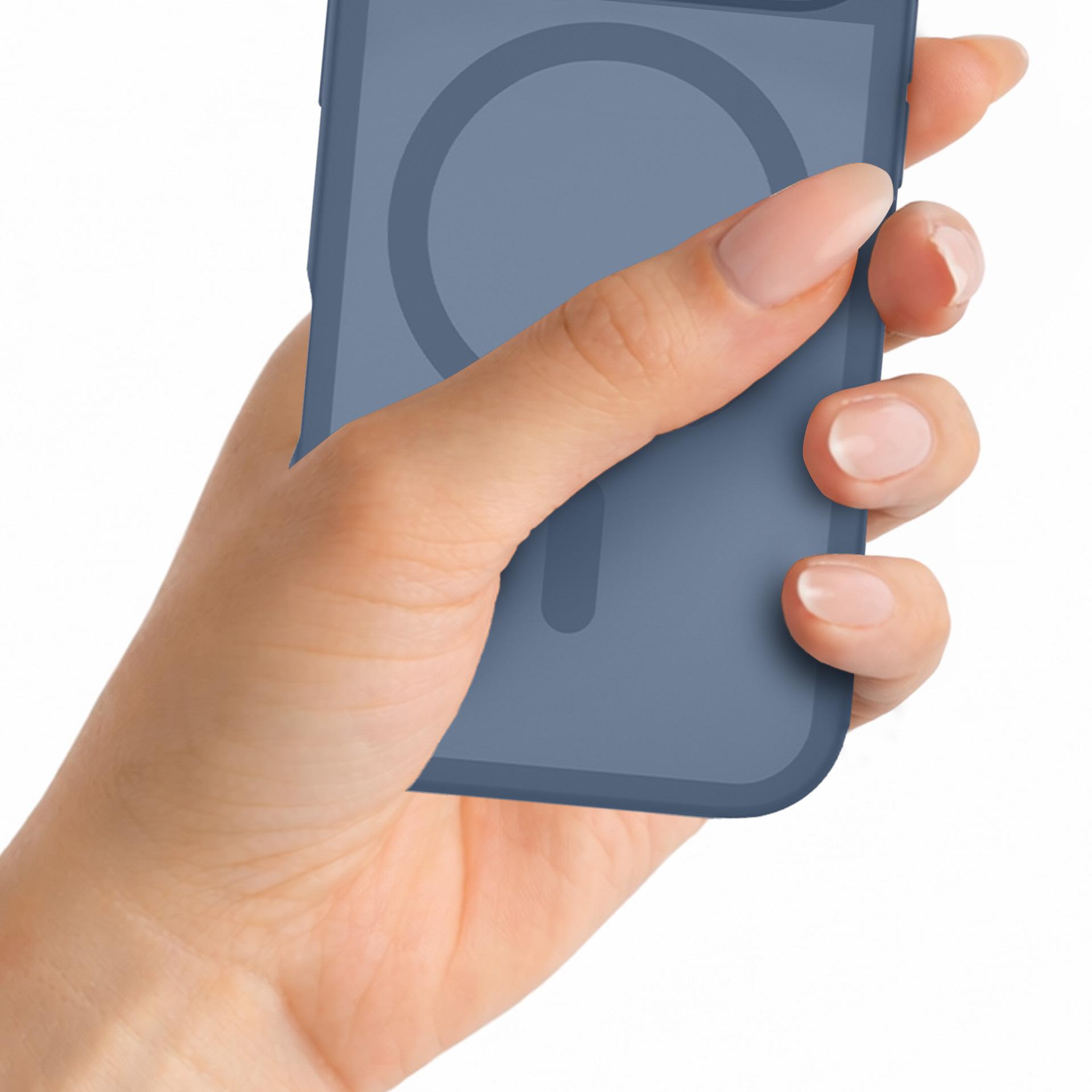 Husa telefon 3mk Misty MagCase albastru 14, 2mm, compatibil MagSafe