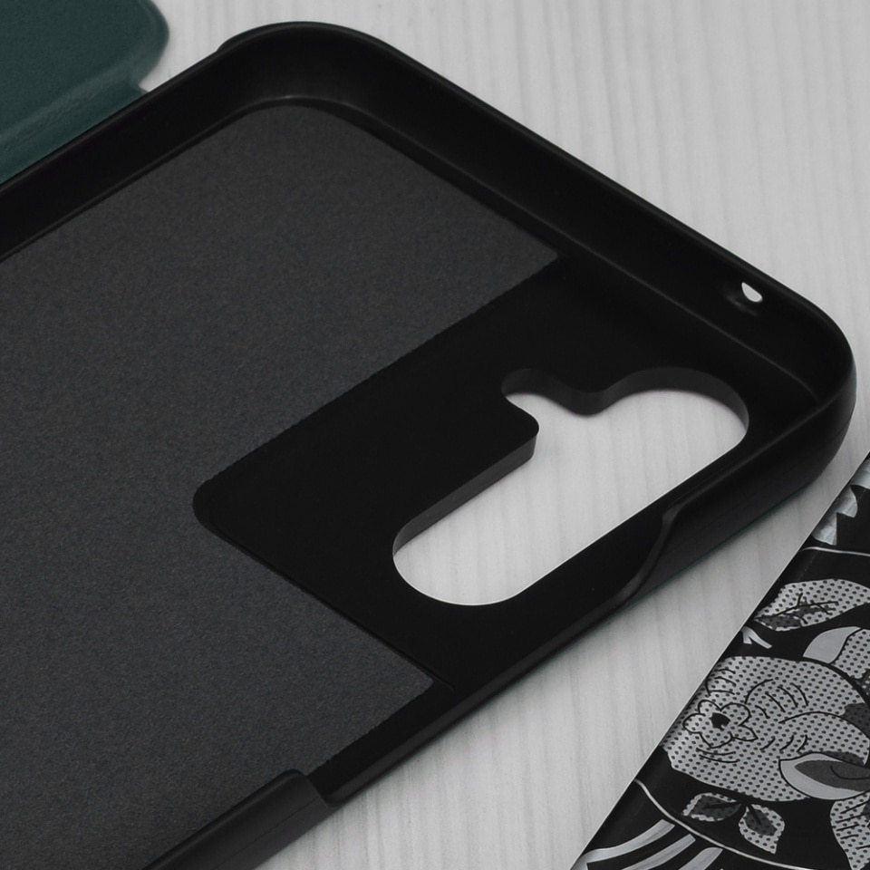 Husa pentru Samsung Galaxy A54, SKYDDAR INNOVATION, eFold, tip carte, set cu sticker, Verde