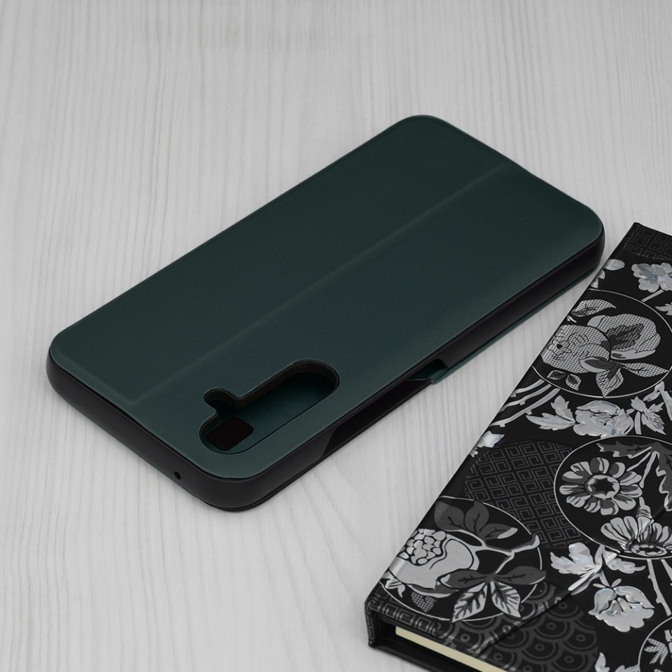 Husa pentru Samsung Galaxy A54, SKYDDAR INNOVATION, eFold, tip carte, set cu sticker, Verde