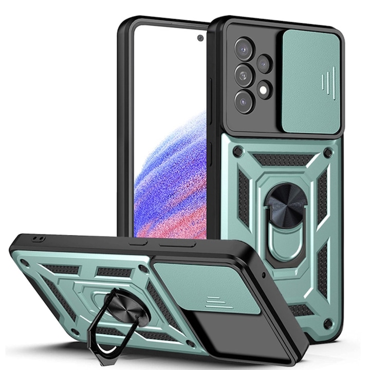 Husa pentru Samsung Galaxy A52 4G / A52 5G / A52s 5G cu protectie camera, Accesorio CamShield, Green