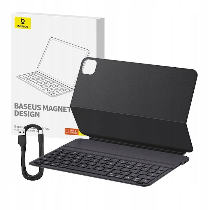 Husa tableta cu tastatura magnetica Baseus Brilliance pentru iPad Air 4/5 10.9" si iPad Pro 11", neagra, 367.6g
