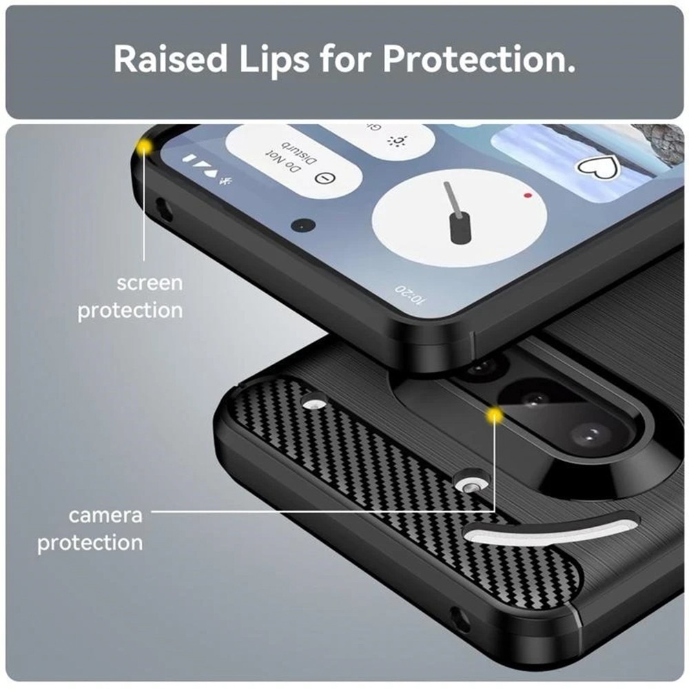 Husa pentru Nothing Phone (3a) - Techsuit Carbon Silicone - Black