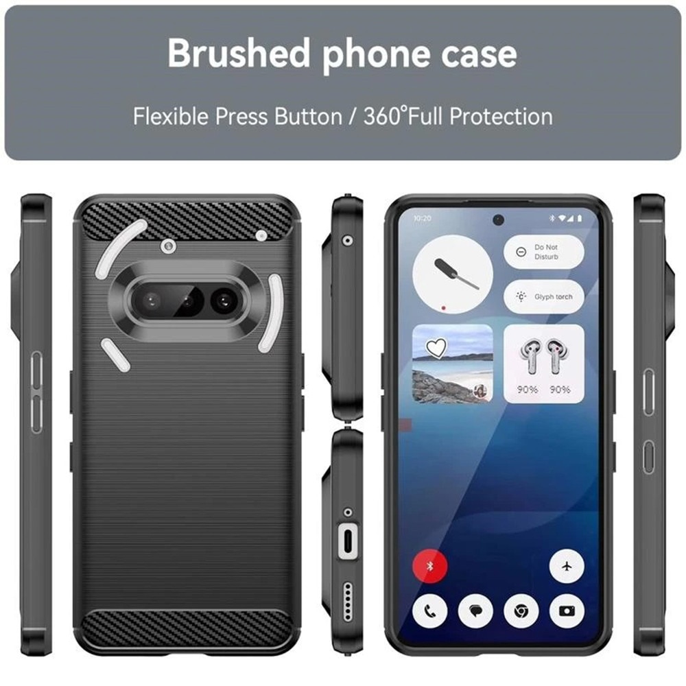 Husa pentru Nothing Phone (3a) - Techsuit Carbon Silicone - Black