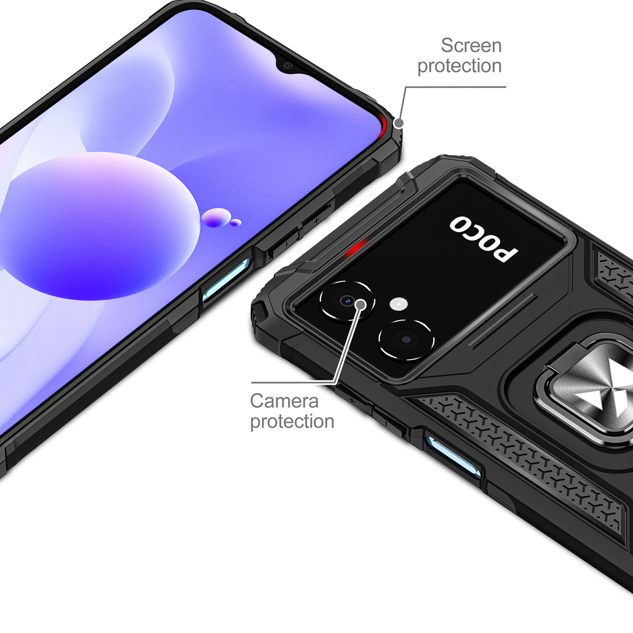 Carcasa Wozinsky Ring Armor compatibila cu Samsung Galaxy A03, Functie magnetica, Black