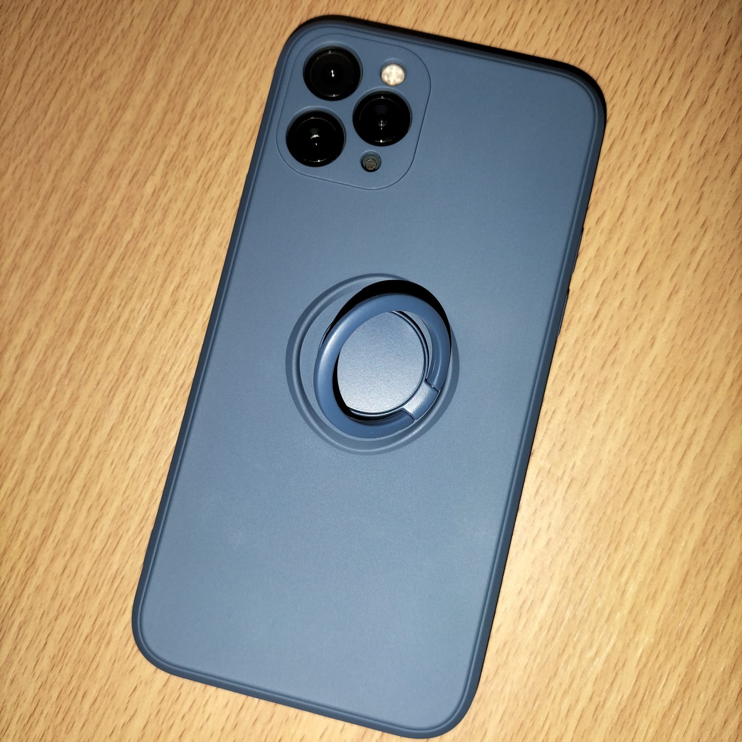 Husa protectie Flippy compatibila cu Apple iPhone 11 Pro Liquid Silicone Ring cu suport rotativ Galben