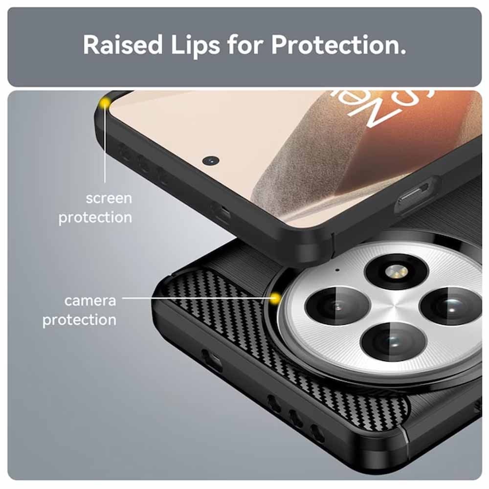 Husa SILKASE silicon carbon pentru OnePlus 13, culoare negru
