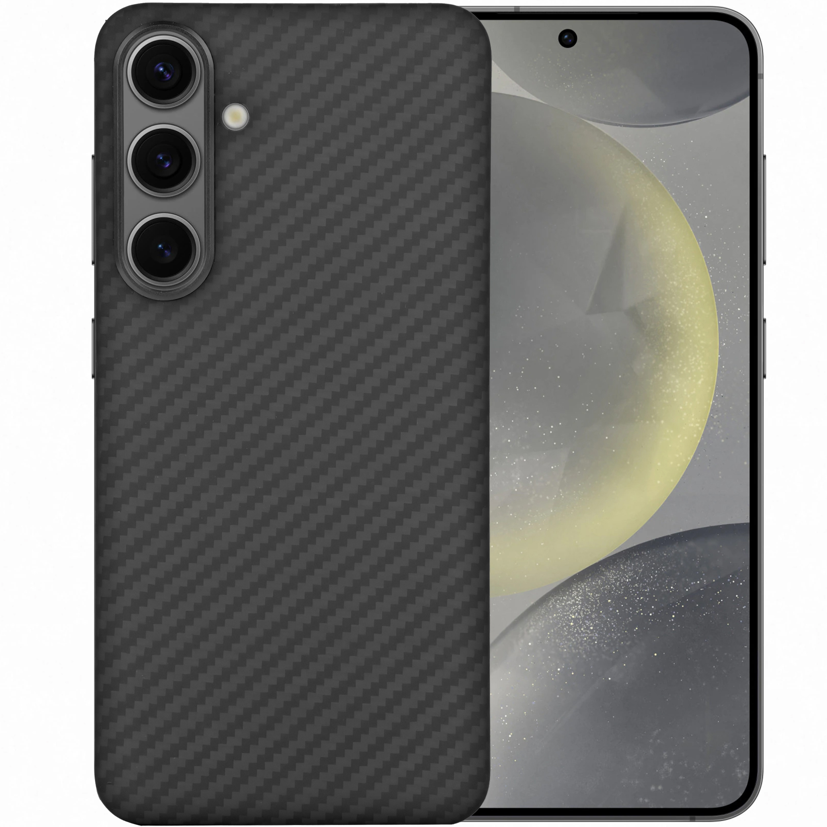 Husa de protectie Premium MProtect® Kevlar pentru Samsung Galaxy S24+, Fibra de Aramida, Incarcare wireless, MagSafe, Antisoc, Protectie camera, Inel aluminiu, Ultra Safe, Carbon