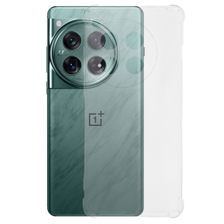 Husa Antishock SILKASE pentru OnePlus 12, protectie camera, silicon transparent