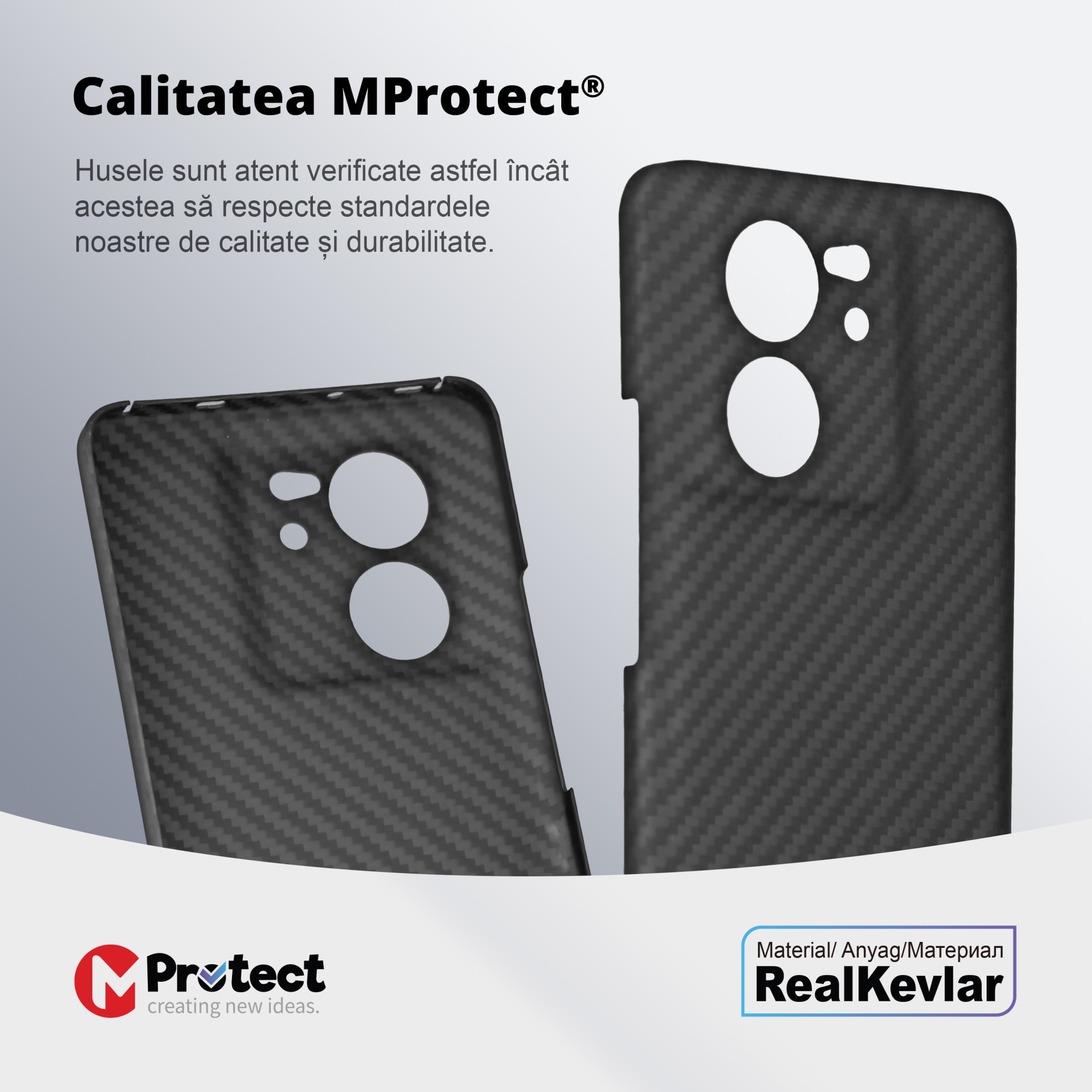 Husa de protectie Premium MProtect® Kevlar pentru Xiaomi 13T/ 13T Pro, Fibra de Aramida, Antisoc, Protectie camera, Ultra Safe, Carbon