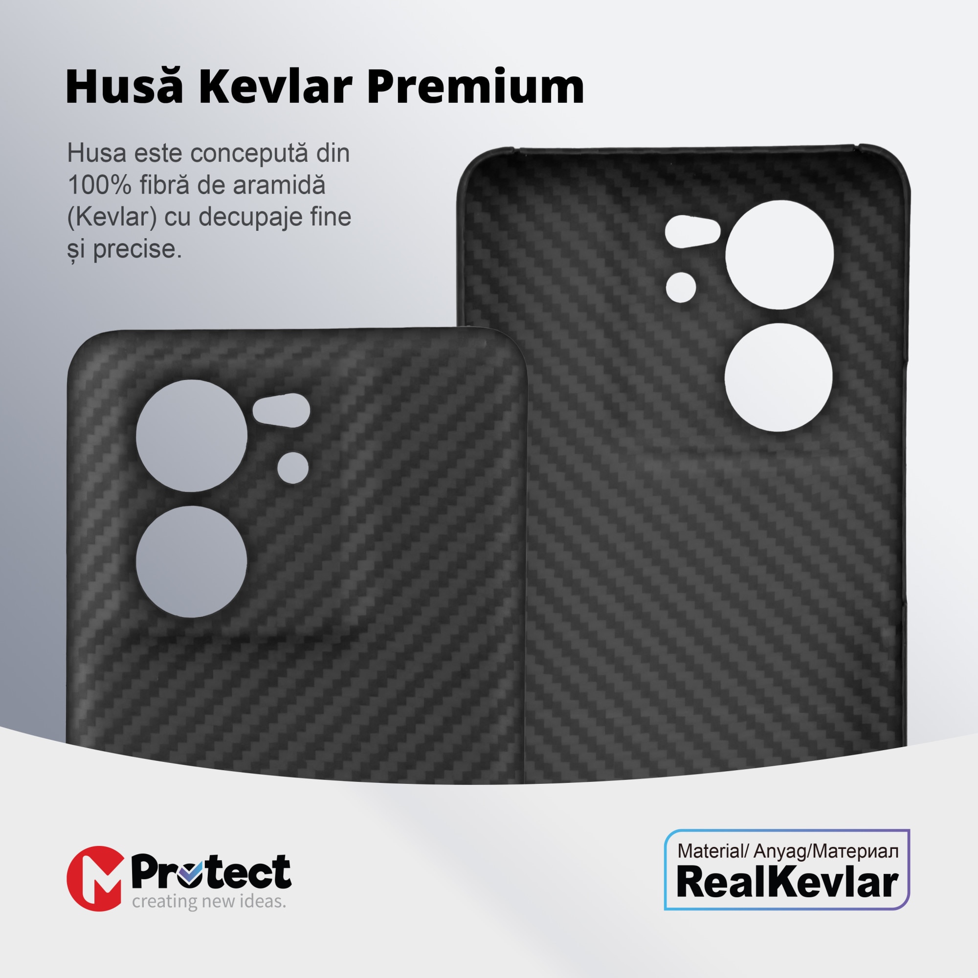 Husa de protectie Premium MProtect® Kevlar pentru Xiaomi 13T/ 13T Pro, Fibra de Aramida, Antisoc, Protectie camera, Ultra Safe, Carbon