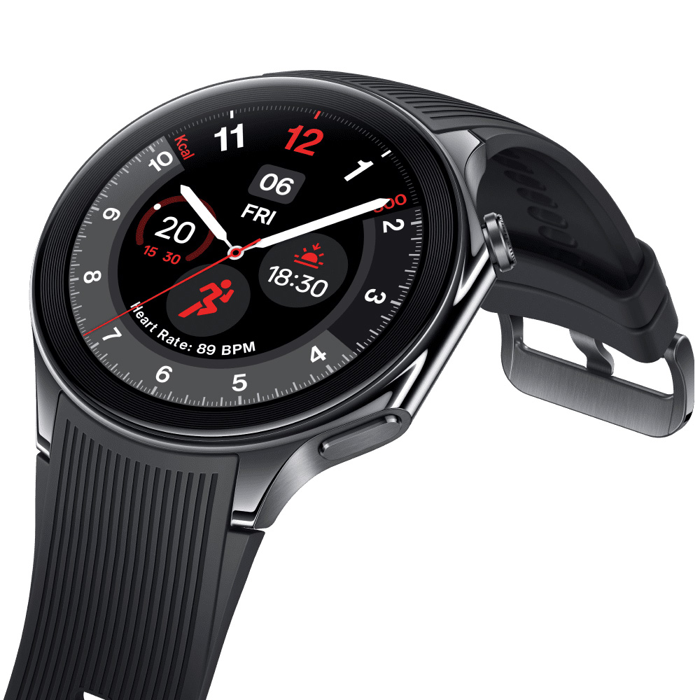 Ceas Smartwatch OnePlus Watch 2, 46mm, GPS, NFC, Bluetooth, Wi-Fi, Black Steel