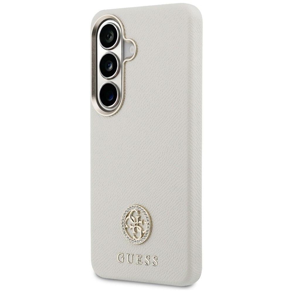 Carcasa Guess Rhinestone Round Logo cu MagSafe compatibila cu Samsung Galaxy S26, Bej