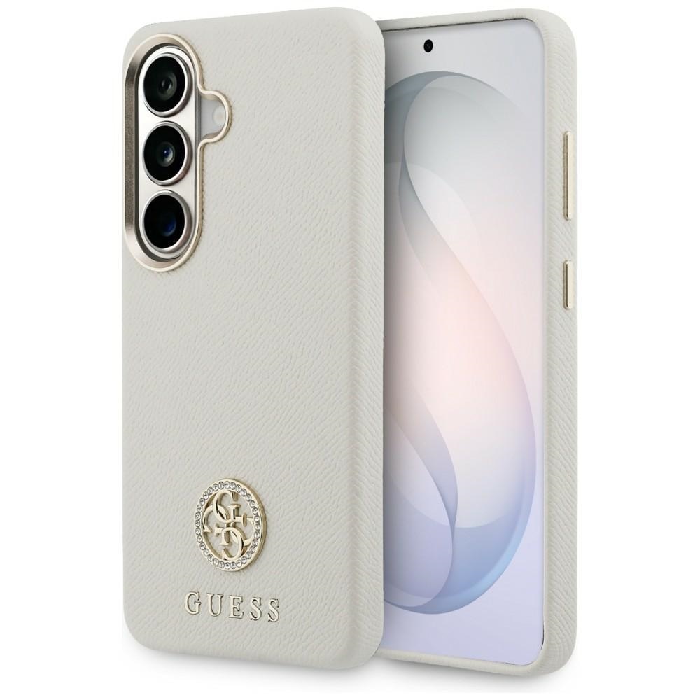 Carcasa Guess Rhinestone Round Logo cu MagSafe compatibila cu Samsung Galaxy S26, Bej