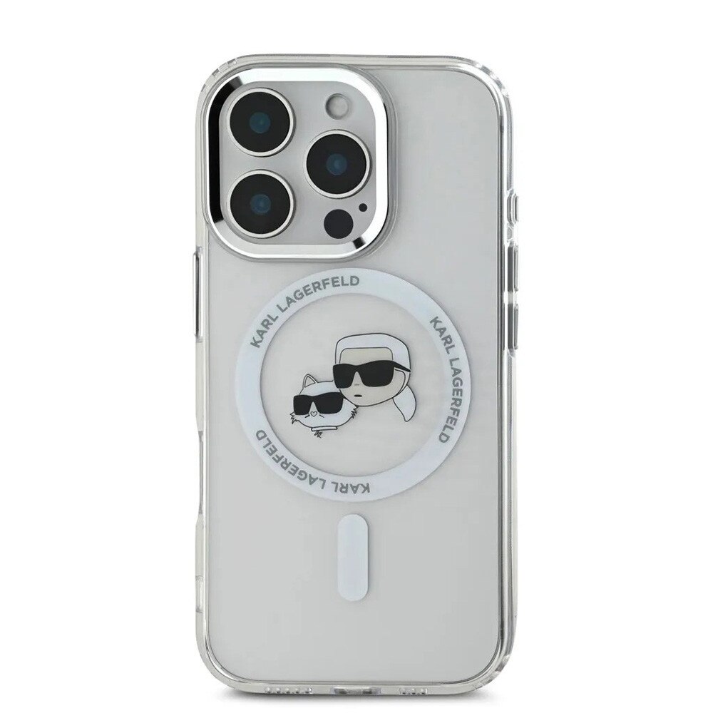 Husa Protectie pentru iPhone 16 Pro, AIR Protect, B50, Lexgard, Arctic Snow Metal Karl&Choupette Head