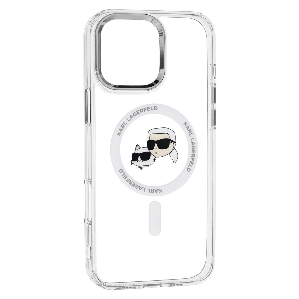 Husa Protectie pentru iPhone 16 Pro, AIR Protect, B50, Lexgard, Arctic Snow Metal Karl&Choupette Head