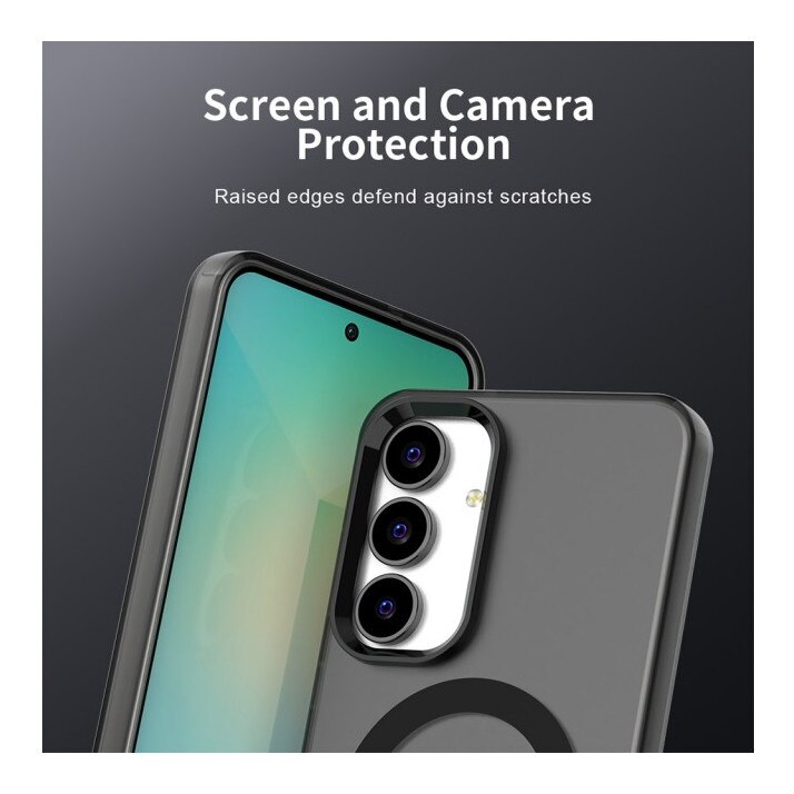 Husa Upzz® Tech Candy Pentru Samsung Galaxy S25 FE, Tehnologie Magsafe, Protectie La Camera si Colturi, Negru