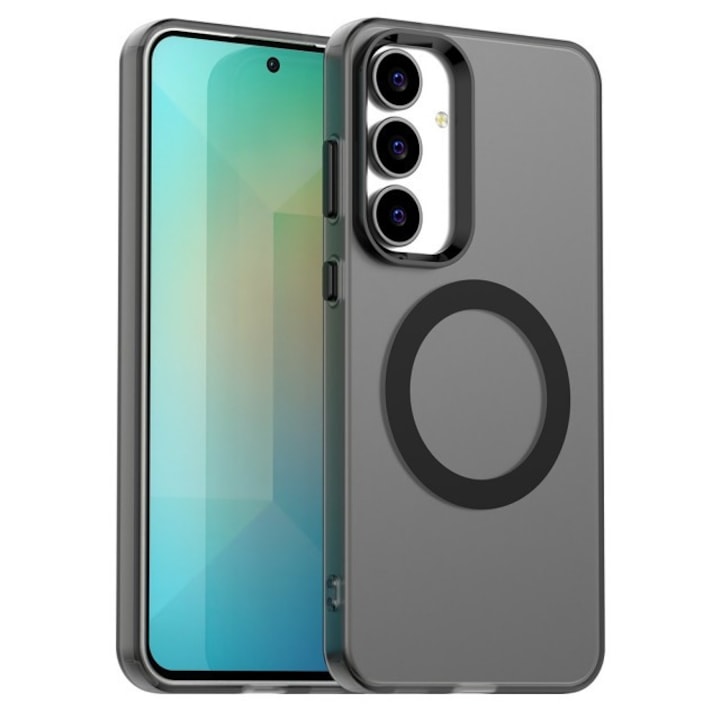 Husa Upzz® Tech Candy Pentru Samsung Galaxy S25 FE, Tehnologie Magsafe, Protectie La Camera si Colturi, Negru