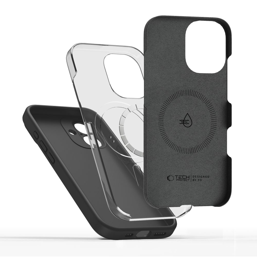 Carcasa Tech-Protect Silicone cu Magsafe compatibila cu iPhone 17, Negru