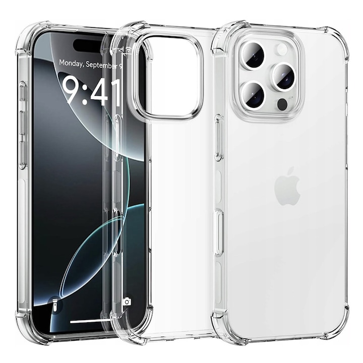 Husa Protectie pentru iPhone 16 Pro, AIR Protect, K92, Termoplastic, Transparent