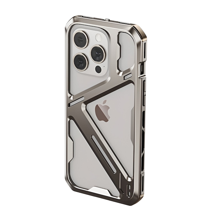 Husa de Protectie Armor Metal Compatibila cu iPhone 15 Pro Max, Antizgariere, Antisoc, Protectie Sup