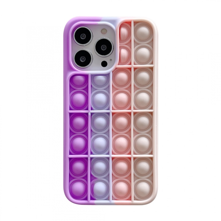 Husa de protectie Pop It compatibila cu Apple iPhone 13, Model 2, Multicolor