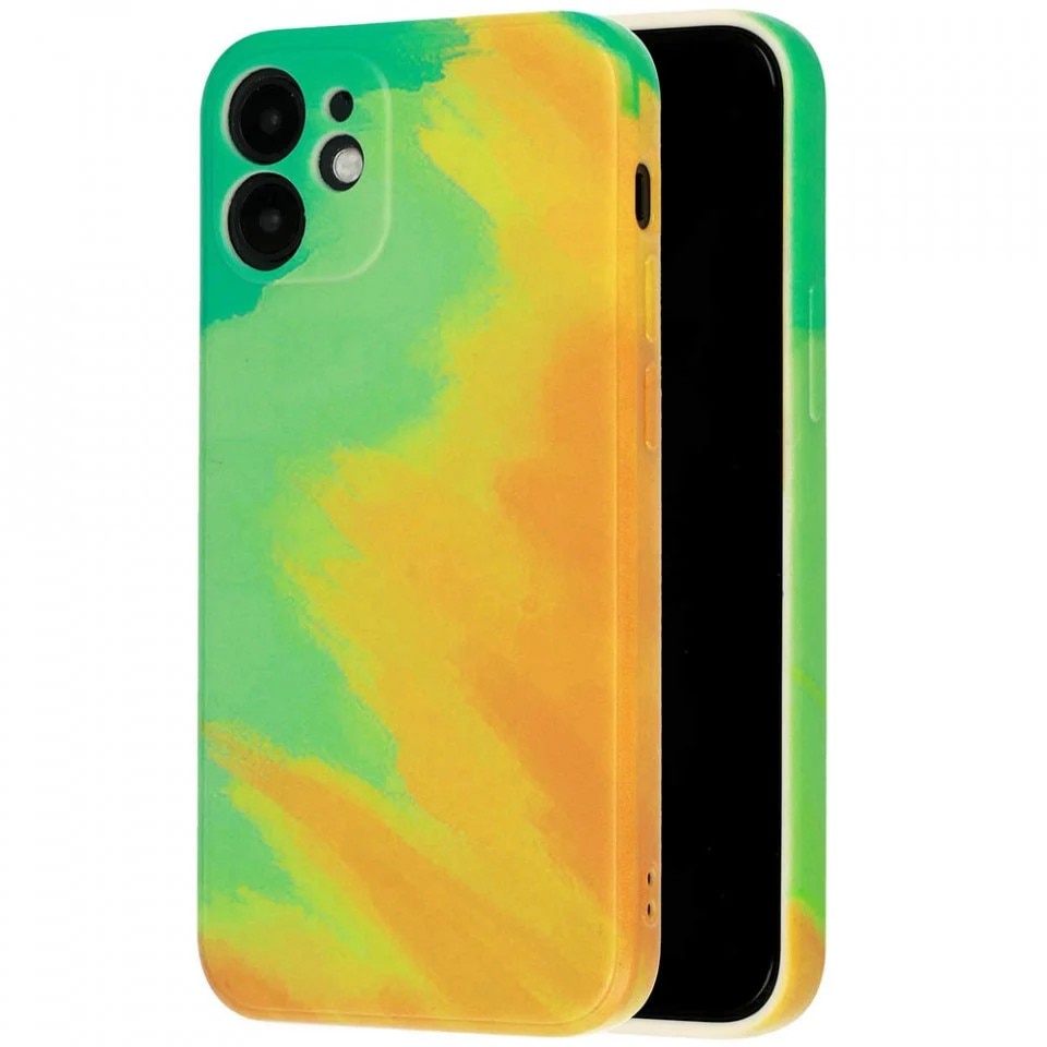 Husa protectie compatibila cu Apple iPhone XR Tpu Ombre, Verde/Portocaliu