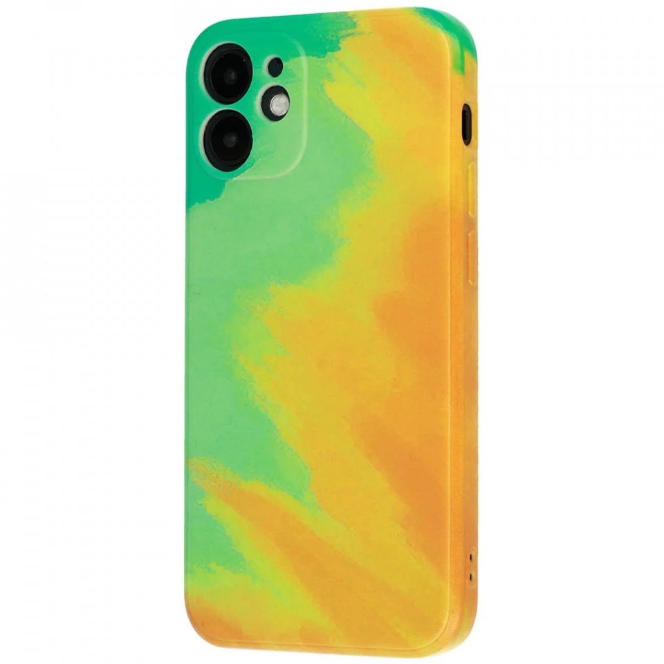 Husa protectie compatibila cu Apple iPhone XR Tpu Ombre, Verde/Portocaliu