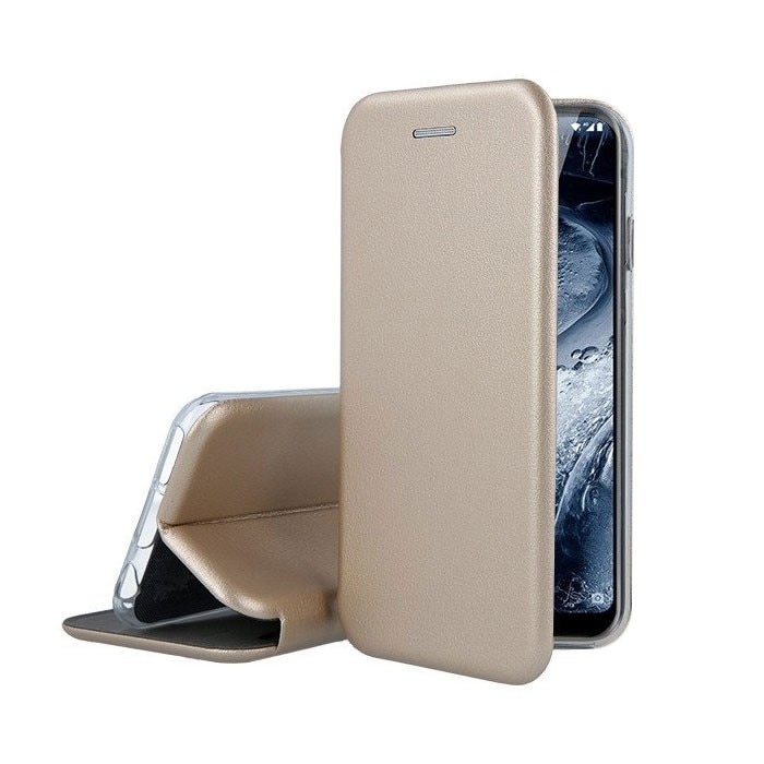Husa de protectie compatibila cu Samsung Galaxy A12 Magnet Book Case Auriu