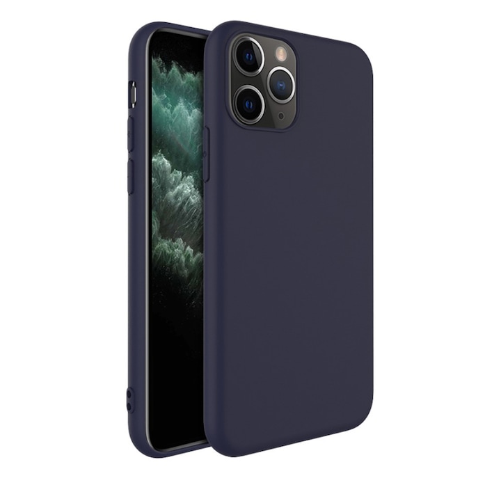 Husa protectie compatibila cu Samsung A22 4G Matte Tpu Albastru Inchis Mat