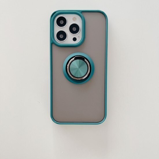 Husa de protectie compatibila cu Apple iPhone 13 Pro Max, Defender cu prindere inel, Verde