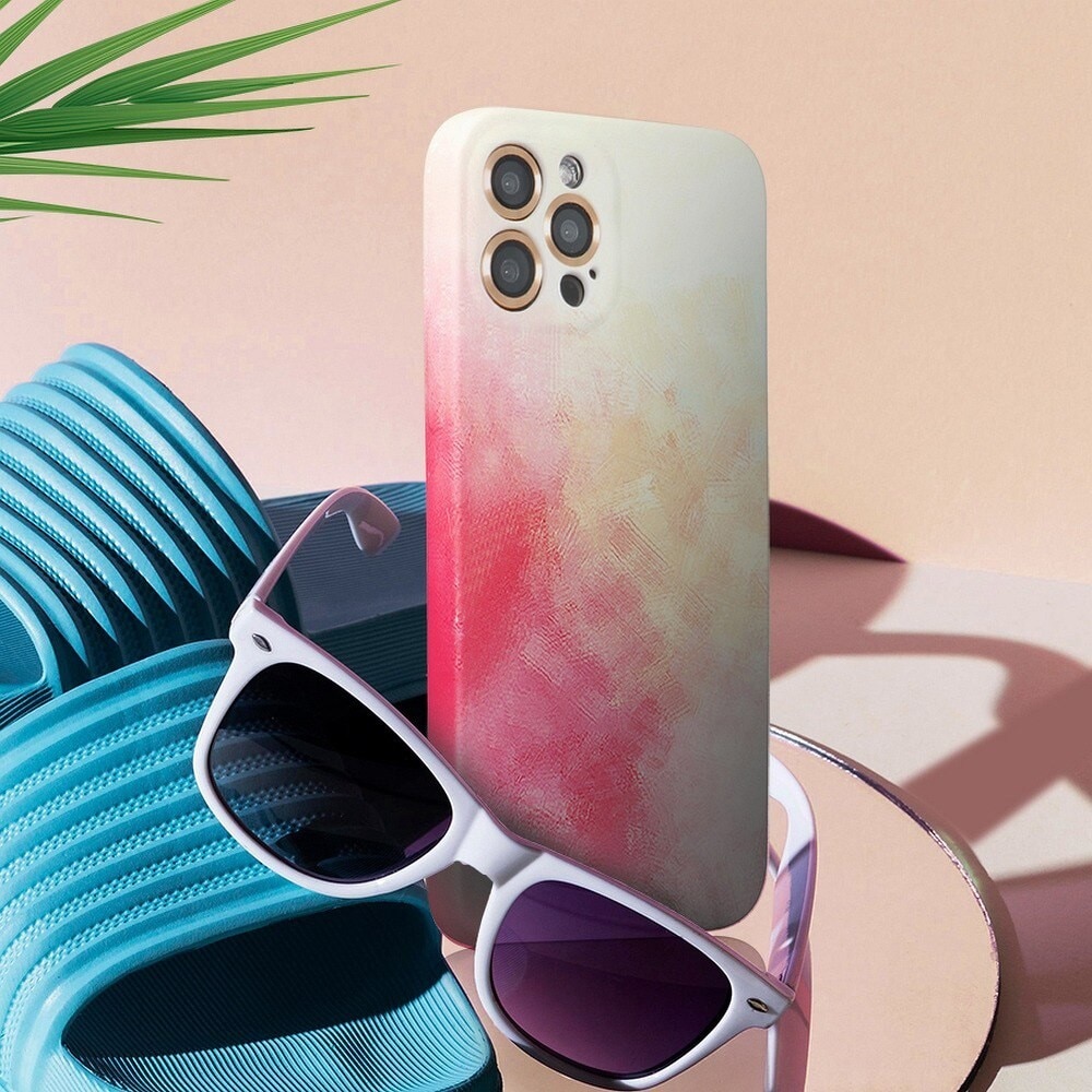 Husa protectie compatibila cu Apple iPhone XR Tpu Ombre, Roz/Galben