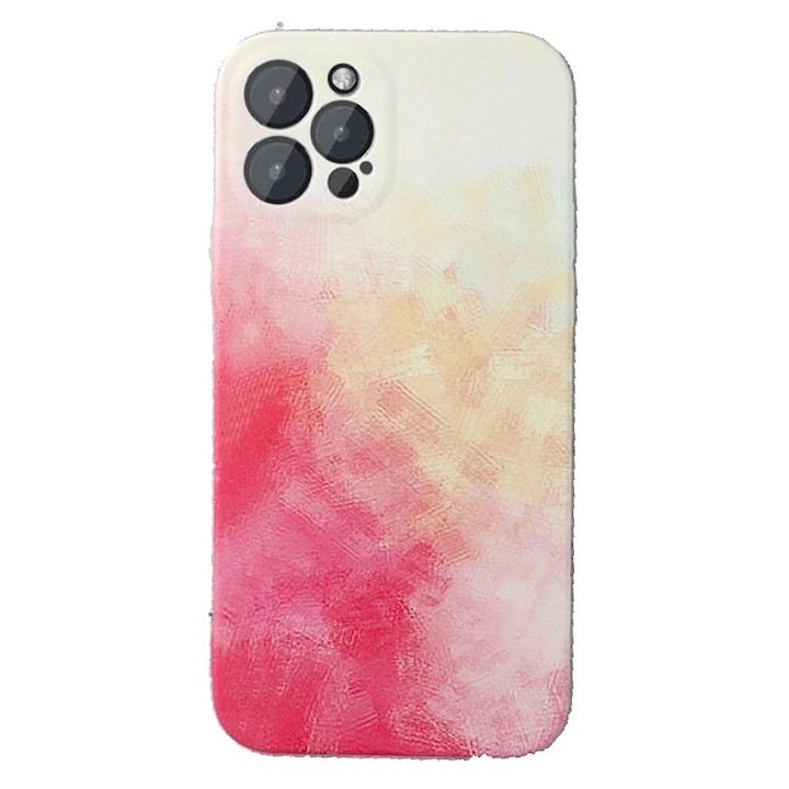 Husa protectie compatibila cu Apple iPhone XR Tpu Ombre, Roz/Galben