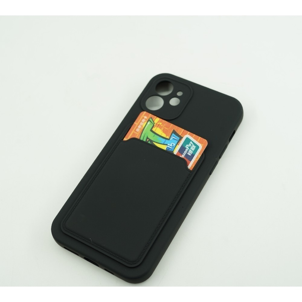 Husa protectie cu suport card compatibila cu Apple iPhone 13 Pro Max Negru