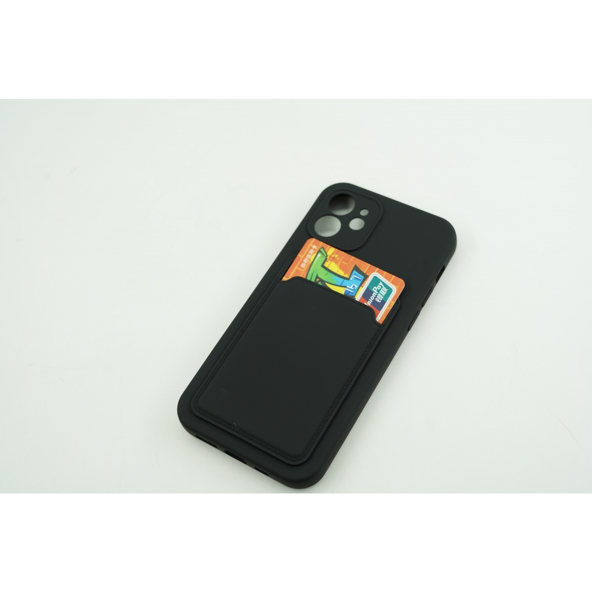 Husa protectie cu suport card compatibila cu Apple iPhone 13 Pro Max Negru