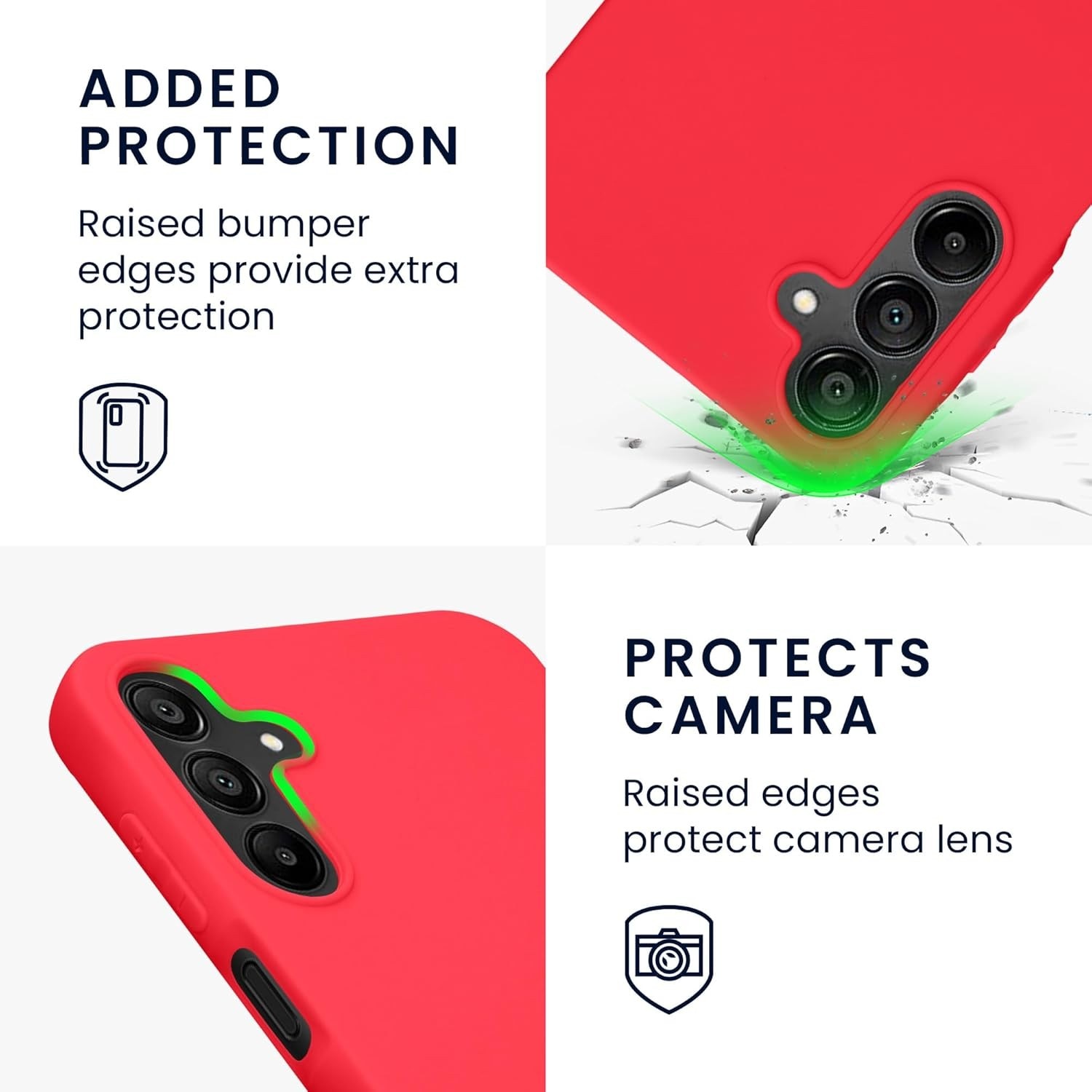 Husa de Protectie Matte TPU, pentru Samsung Galaxy A15, Protectie Camera, Antisoc, Antizgariere, Ant
