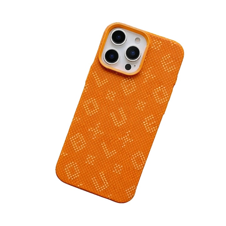 Carcasa Magnetica, Compatibila Apple iPhone 16 Pro, din Fibra de Carbon, Litere Fosforescente, Porto