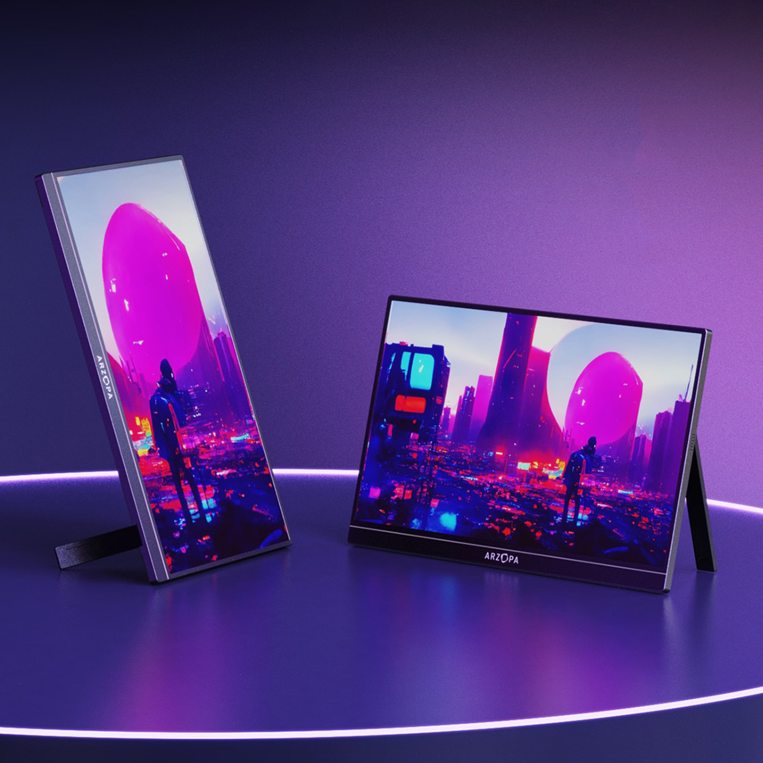 Monitor portabil ARZOPA Z1FC, 144Hz, 16.1", Full HD, IPS, Wide, USB Type-C, Mini HDMI, Negru