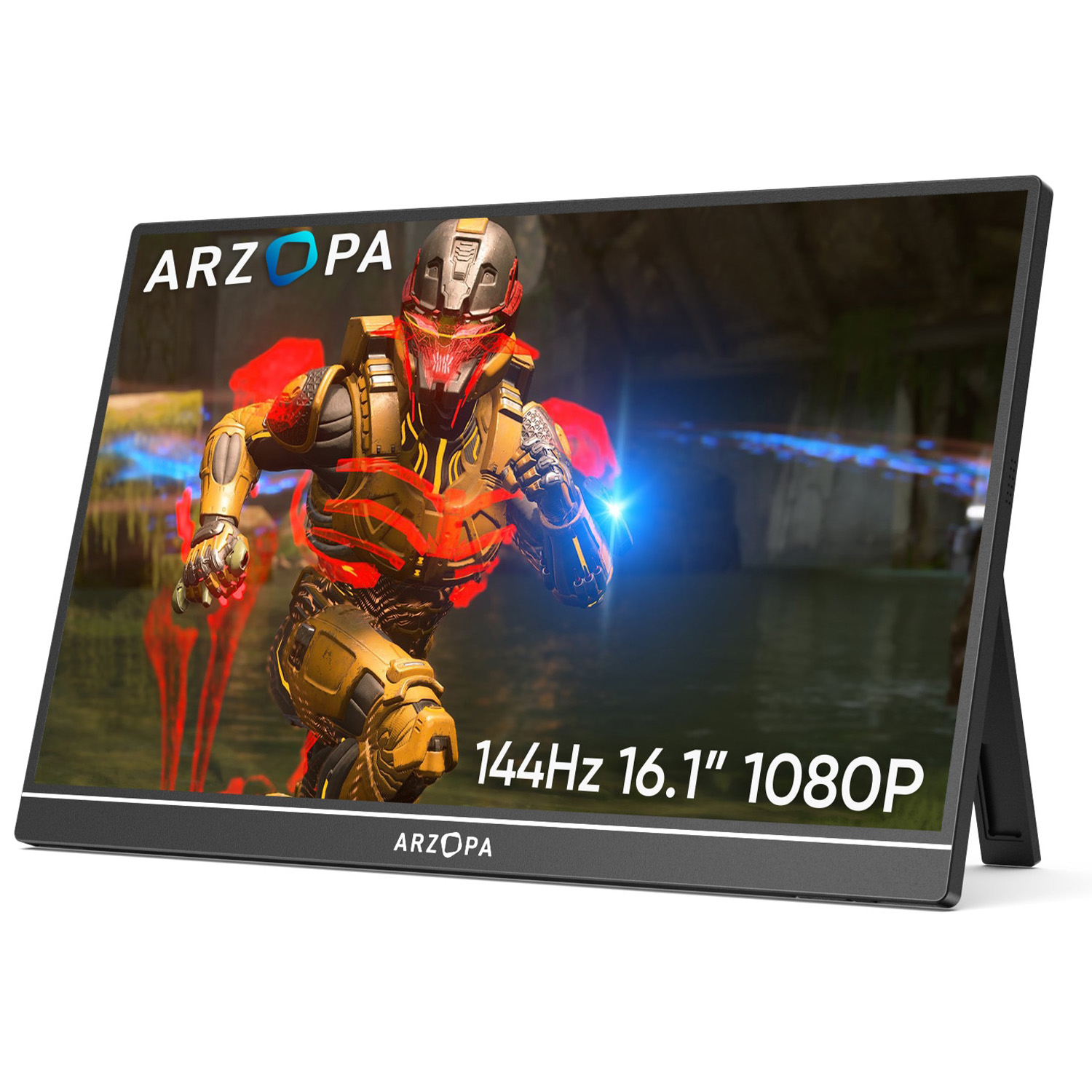 Monitor portabil ARZOPA Z1FC, 144Hz, 16.1", Full HD, IPS, Wide, USB Type-C, Mini HDMI, Negru