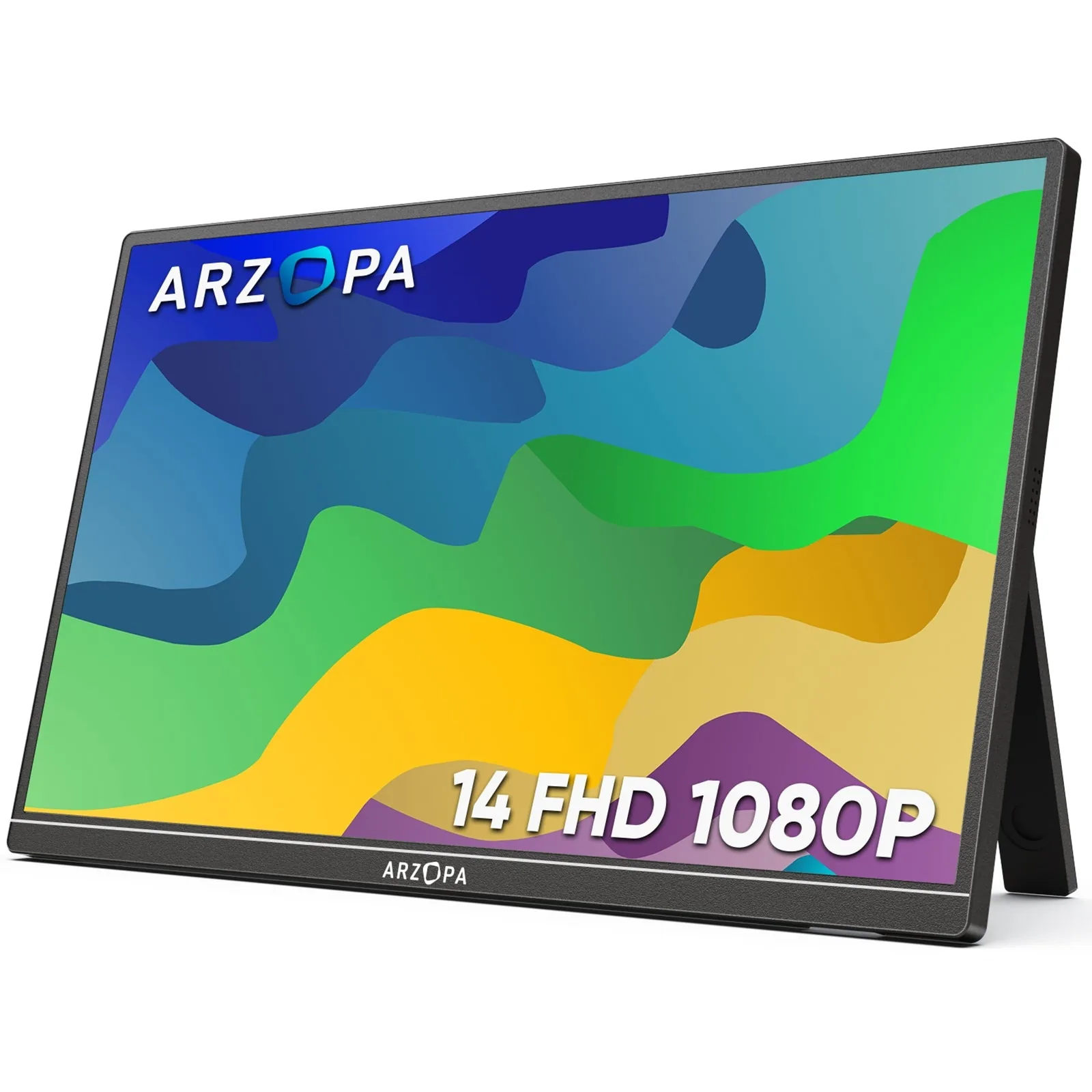 Monitor portabil ARZOPA A1S Ultra Slim, 14", Full HD, IPS, Wide, USB Type-C, Mini HDMI, Negru