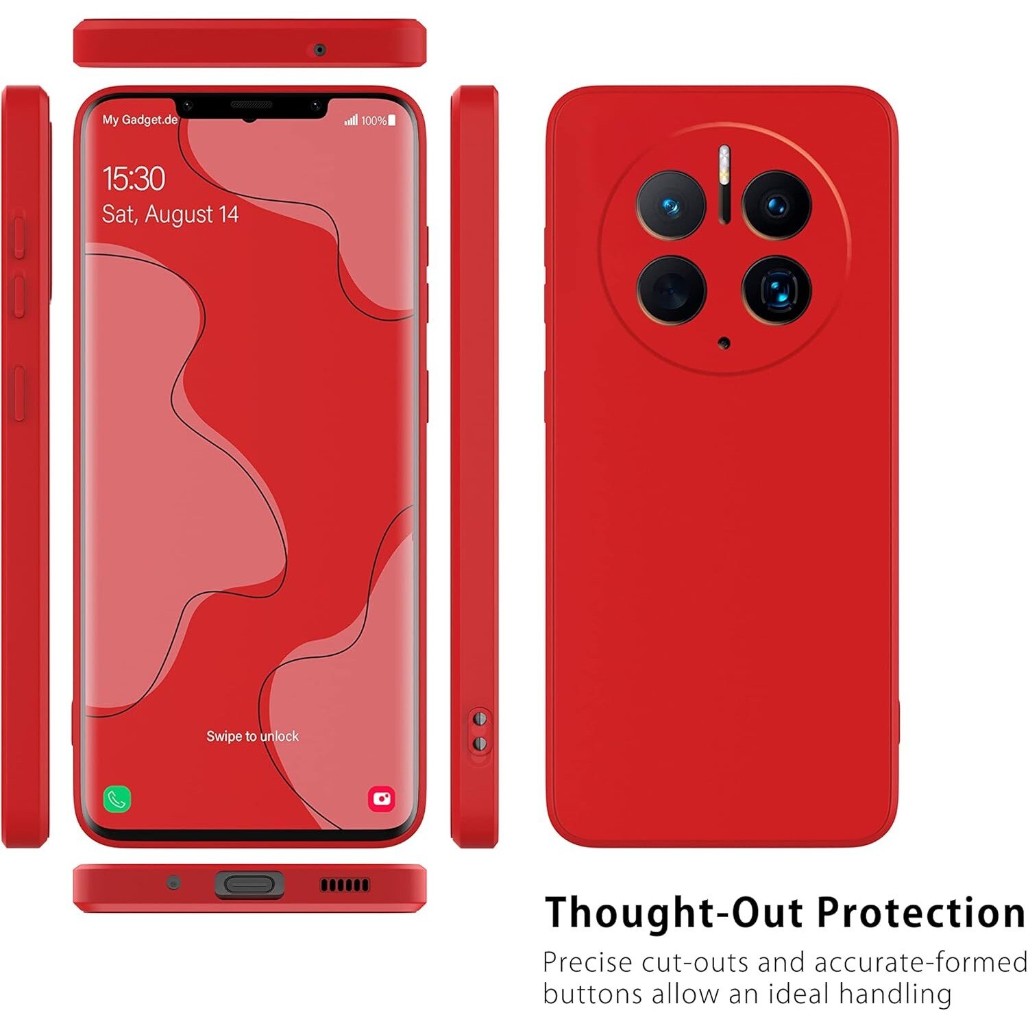 Husa de Protectie, pentru Huawei Mate 50 Pro, Liquid Silicone, cu Microfibra pe Interior, Protectie