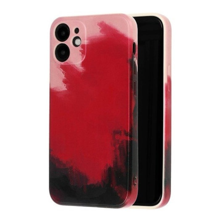 Husa protectie compatibila cu Apple iPhone XR Tpu Ombre, Roz/Mov/Negru